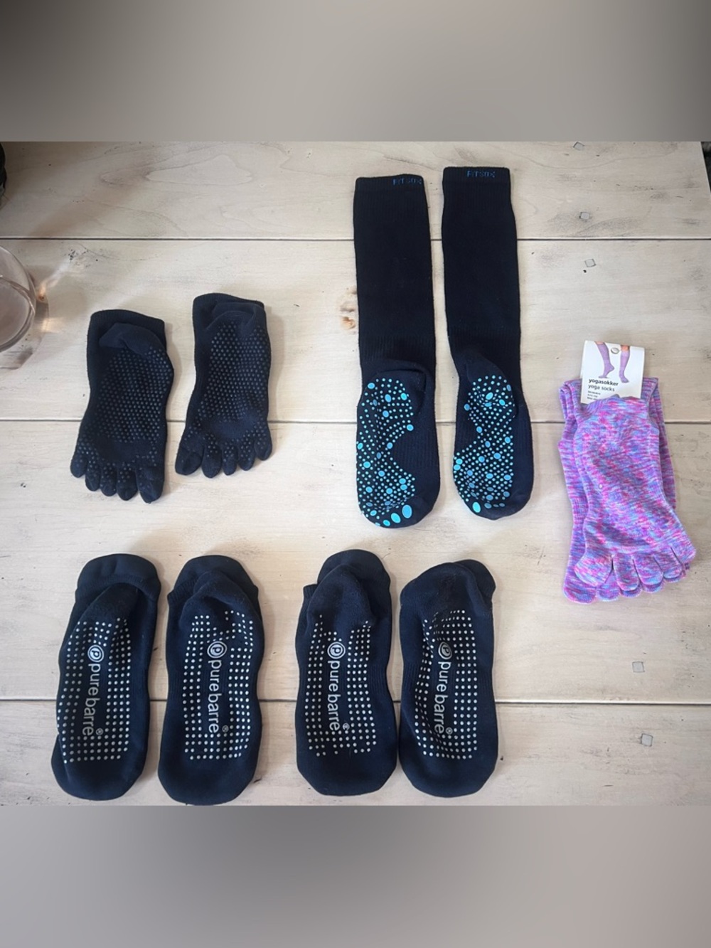 Pure Barre Black Grip No-Show & Knee Socks (Set)